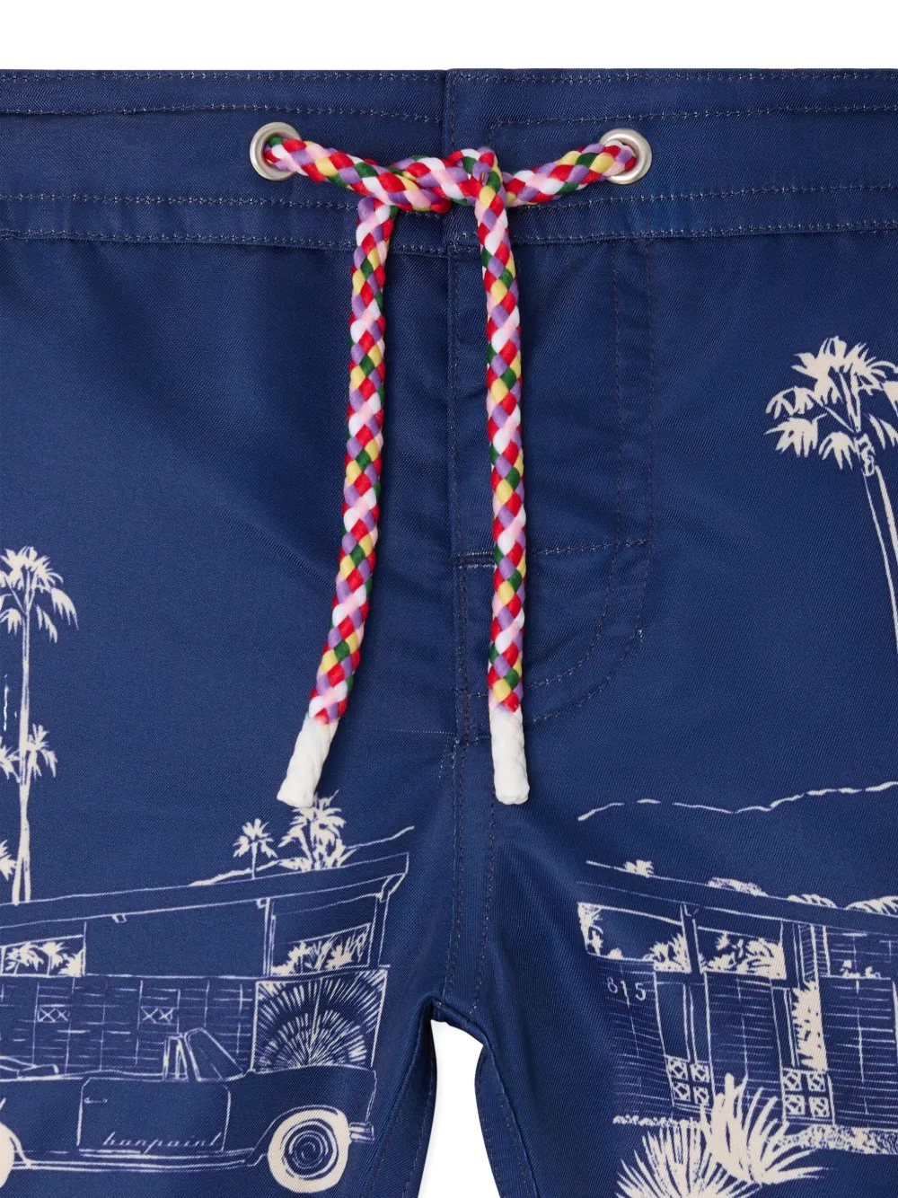  Bonpoint Bañador Con Cordones Estampados - Azul 