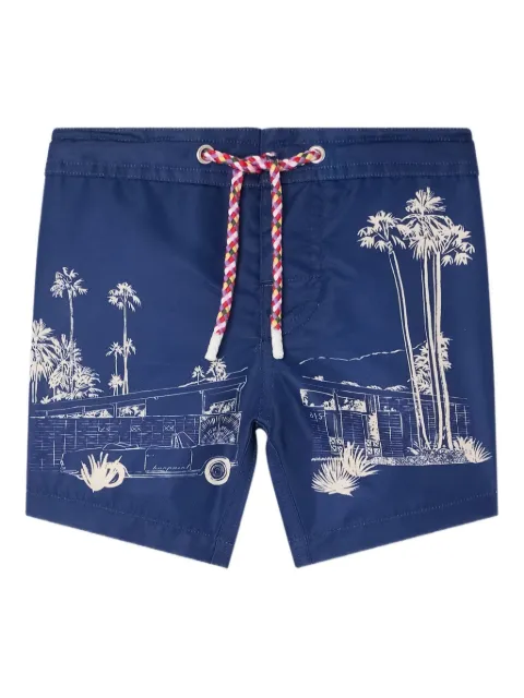 Bonpoint shorts de playa con cordones en la pretina