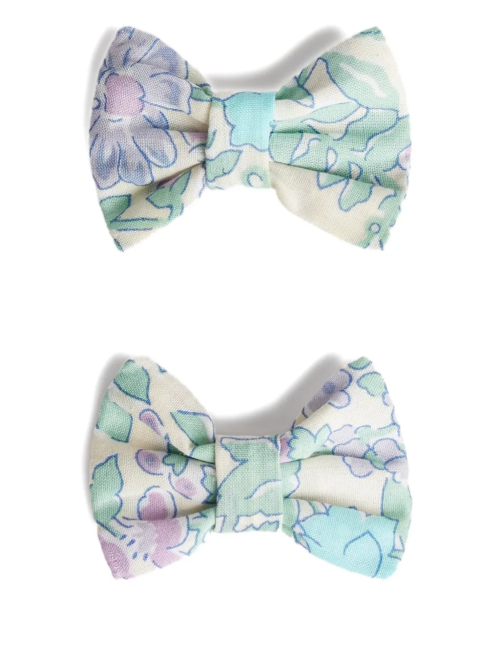 Bonpoint Fermacapelli a fiori con fiocco (2 pezzi) - Blu