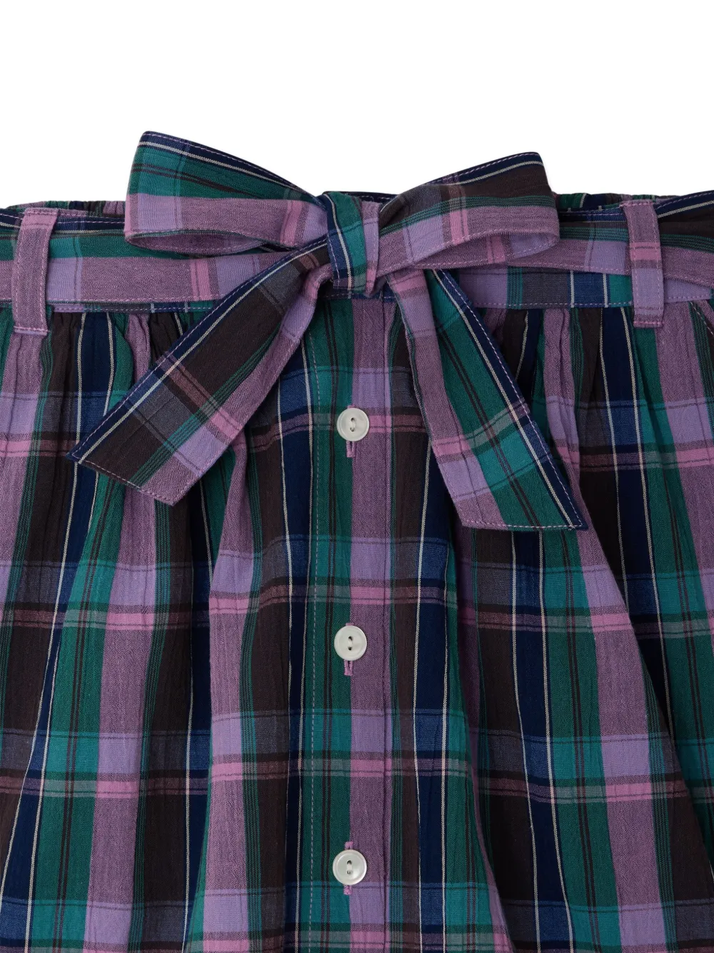Bonpoint Esterina geruite rok met strik Blauw