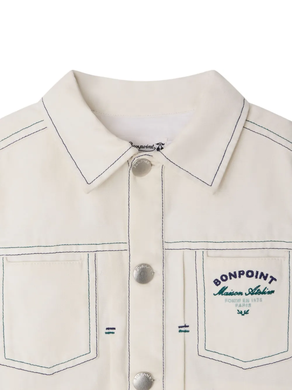  Bonpoint Leddis Contrast-stitching Jacket - Neutrals 