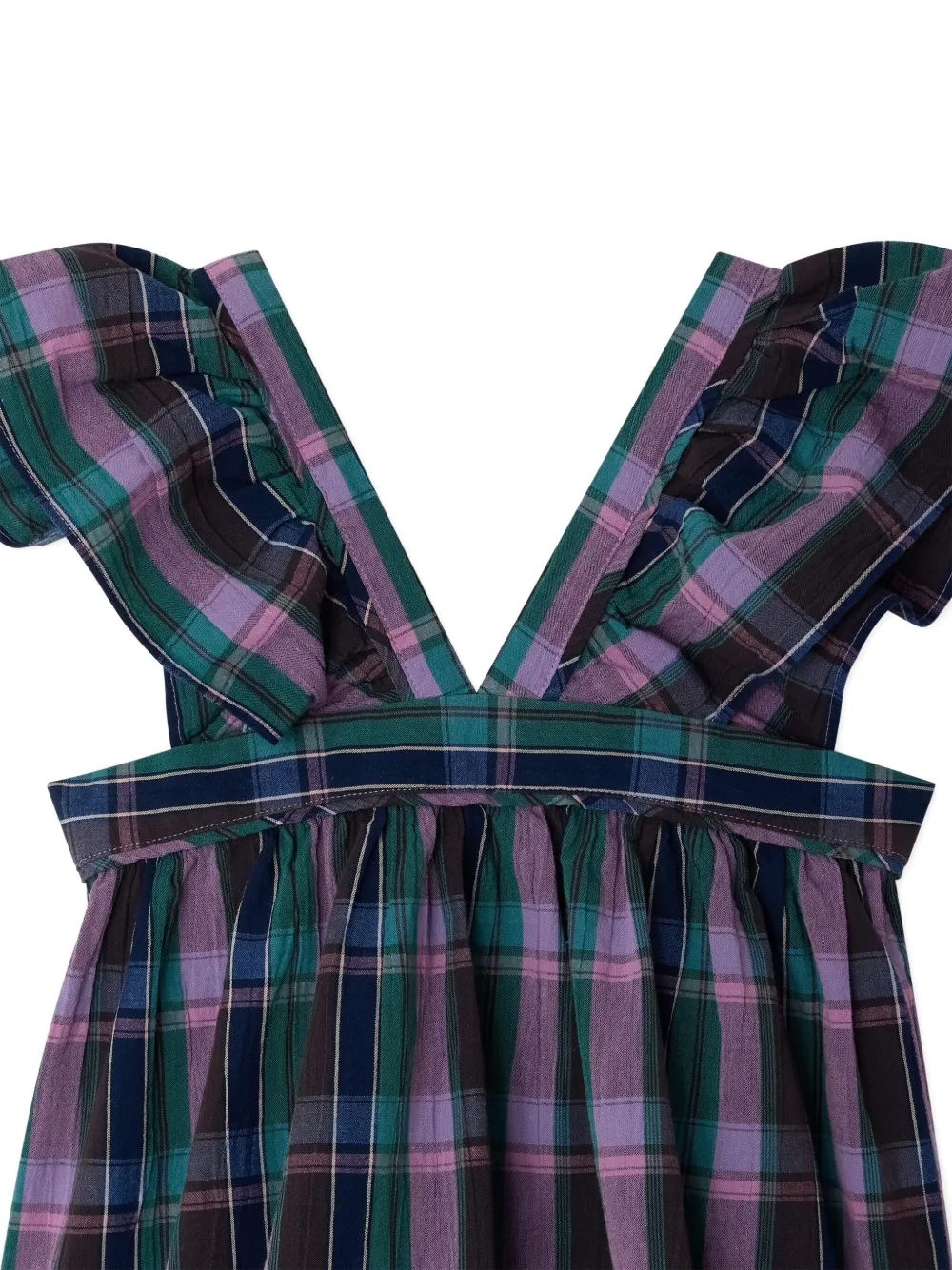 Bonpoint Elea Ruffled Plaid Blouse In Multi