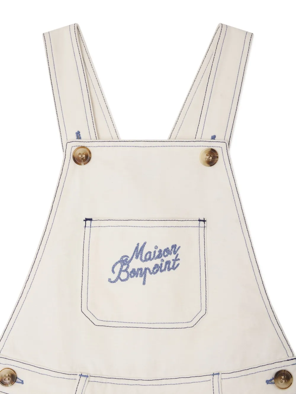  Bonpoint Laga Pocket Playsuit - Neutrals 