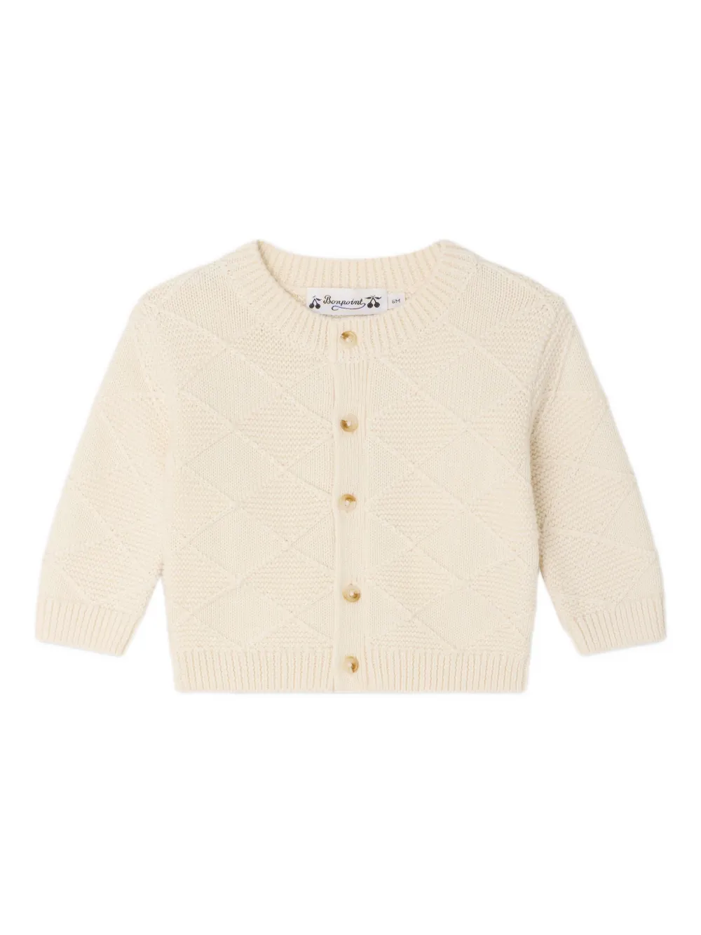 Bonpoint Cardigan a rombi - Toni neutri