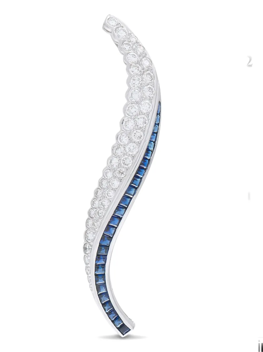 Pre-owned Lb Exclusive Platinum Diamond And Sapphire Pendant In Silver