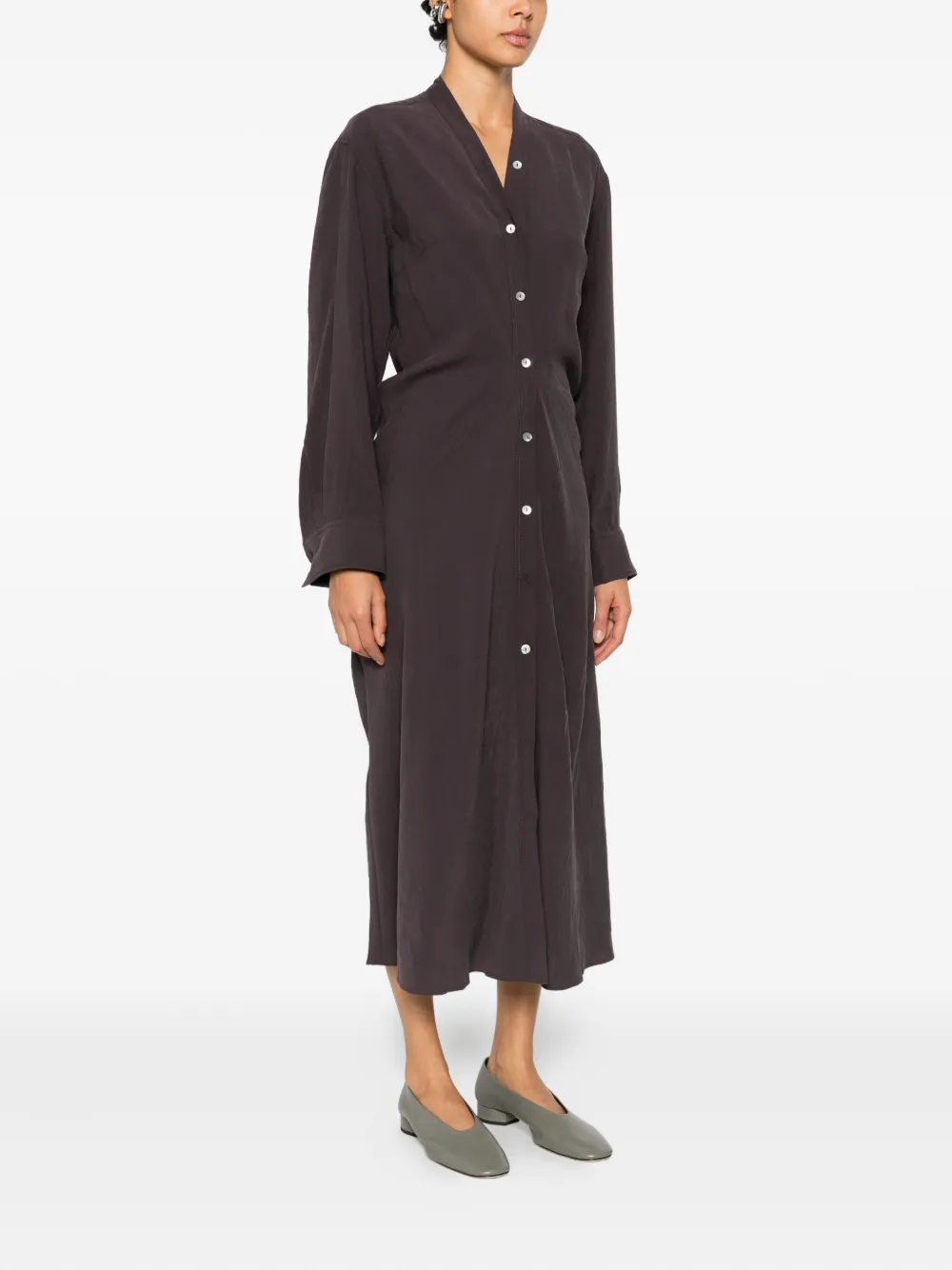 Studio Nicholson Fiore midi-blousejurk Bruin