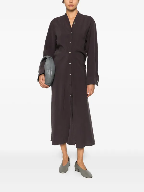 Studio Nicholson Fiore Midi Shirt Dress - Brown