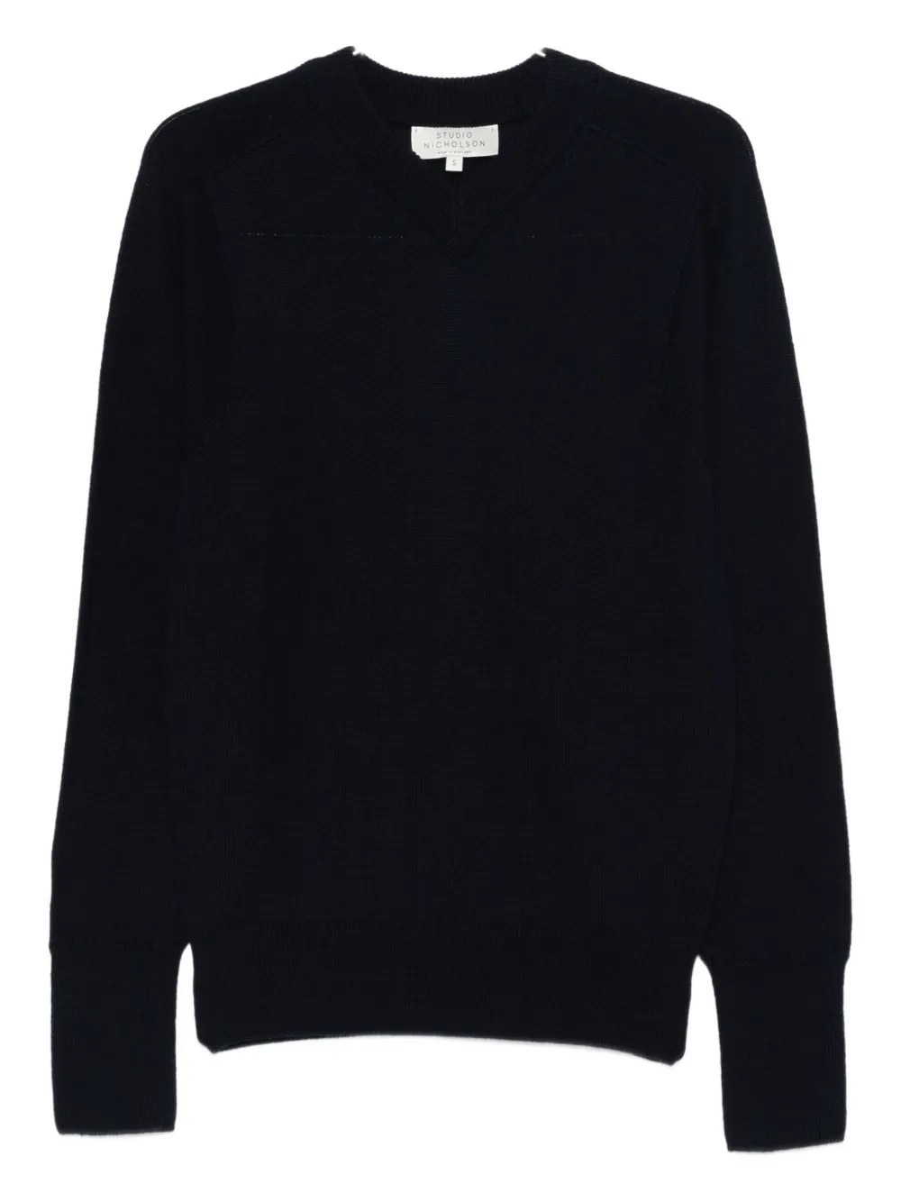 Studio Nicholson Inverness V-neck Sweater In Black