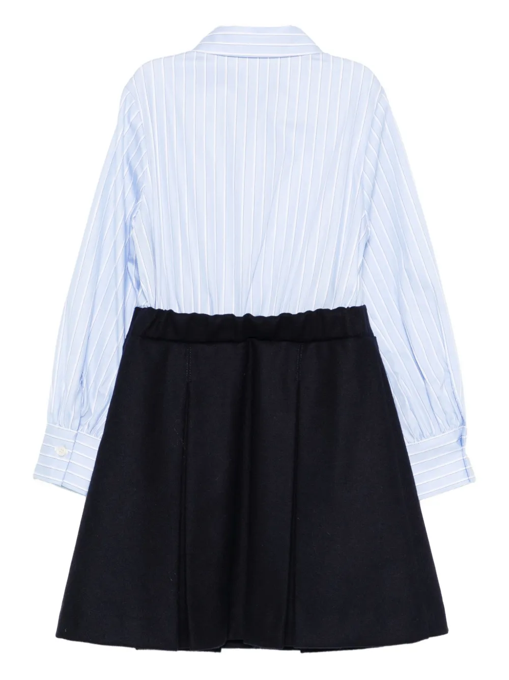 Balmain Kids Gestreepte gestrikte jurk Blauw