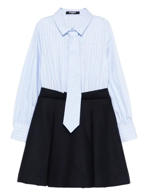 Balmain Kids vestido con motivo de rayas