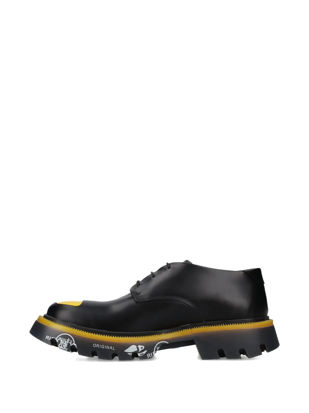Premiata toe detail lug-sole peckham shoes Zwart