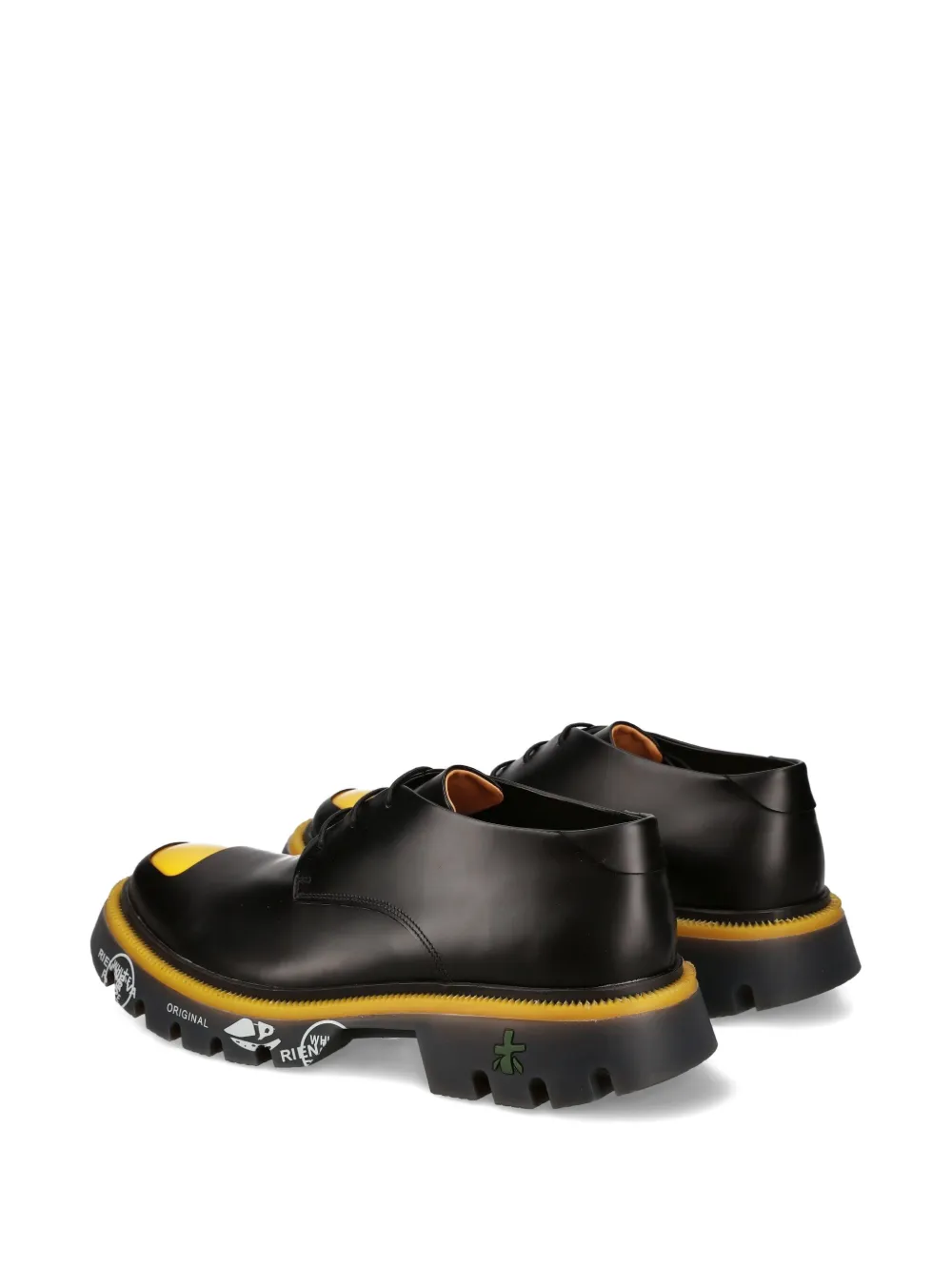 Premiata toe detail lug-sole peckham shoes Zwart