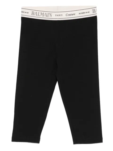 Balmain Kids logo-waistband leggins