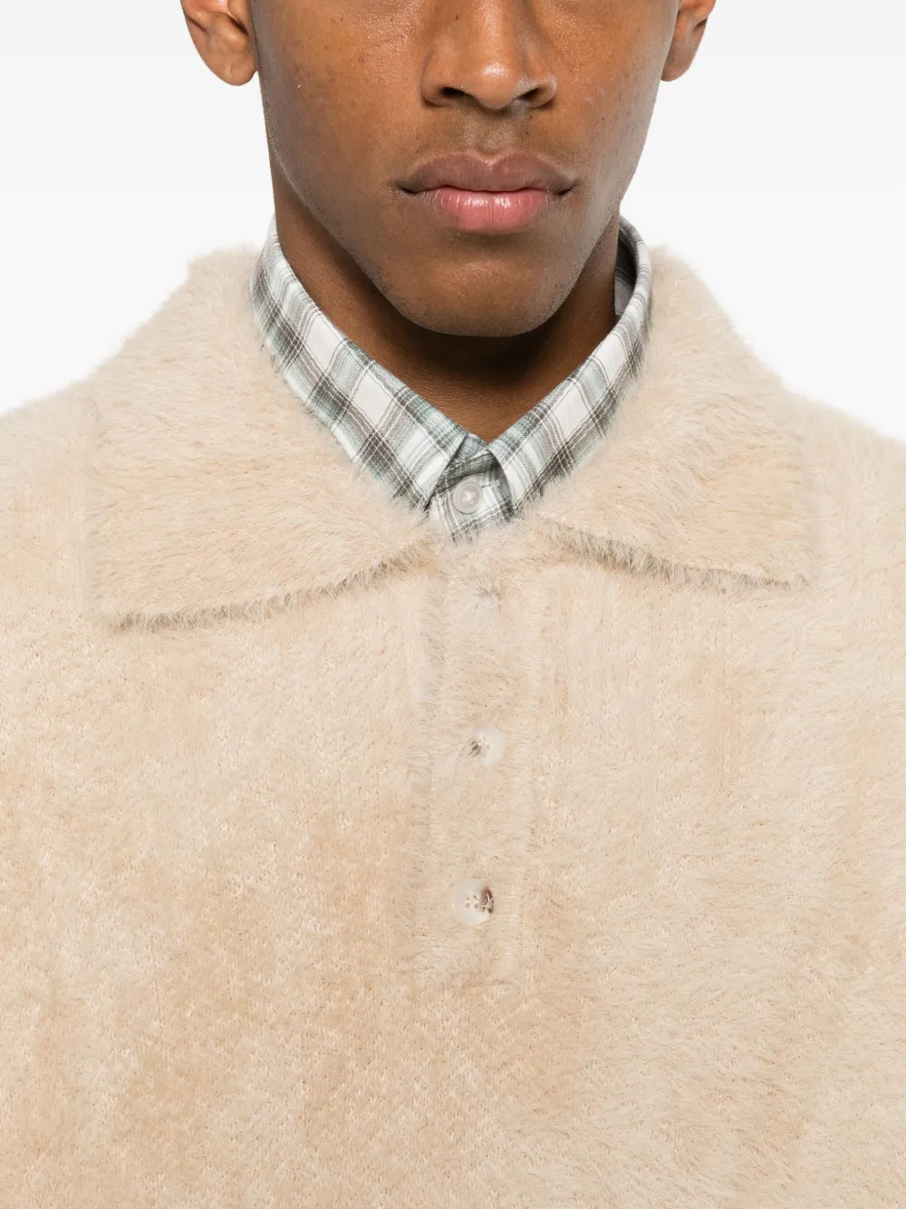 Reternity Clair Button-collar Polo Shirt In Neutral