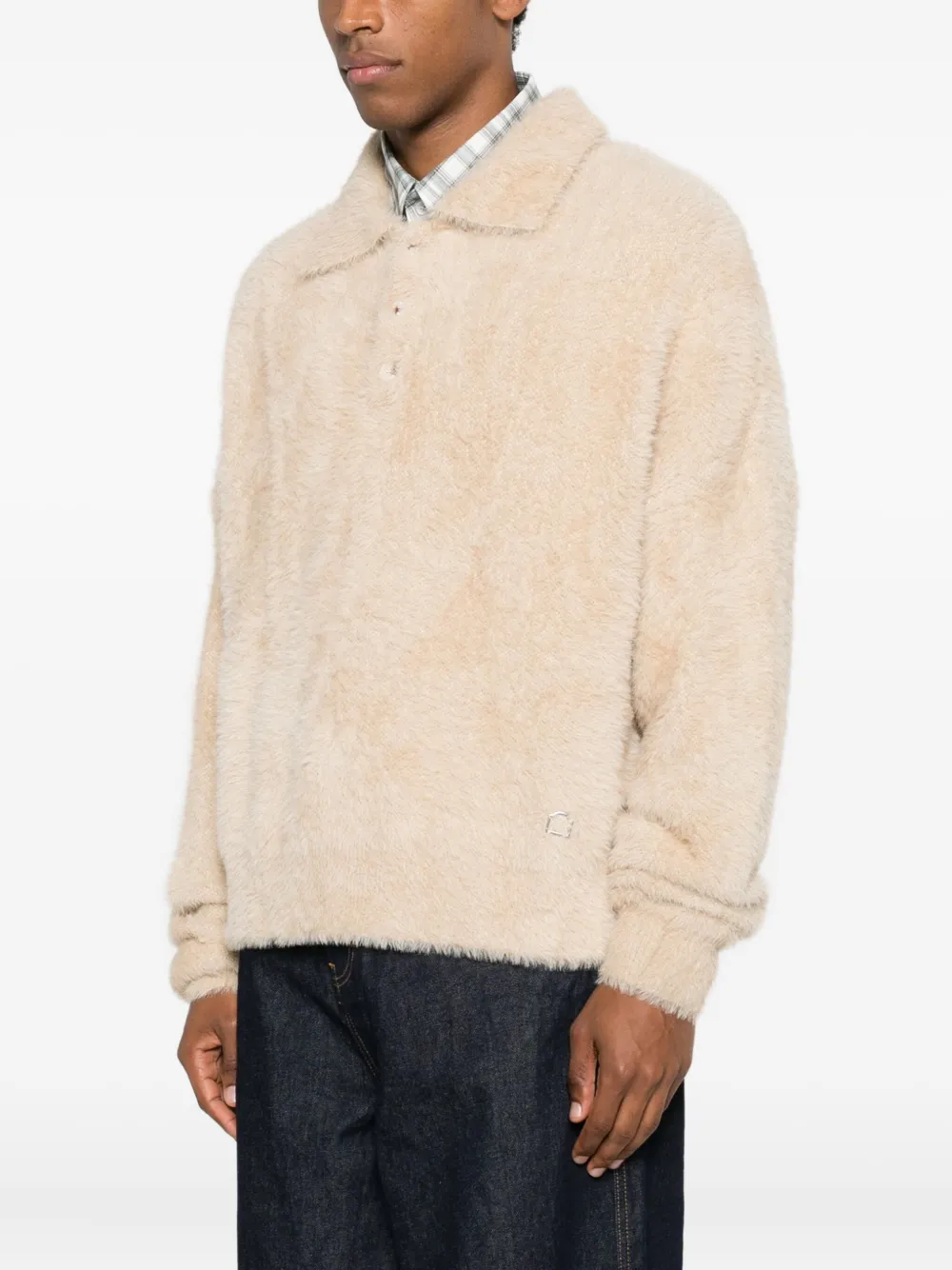 Reternity Clair Button-collar Polo Shirt In Neutral