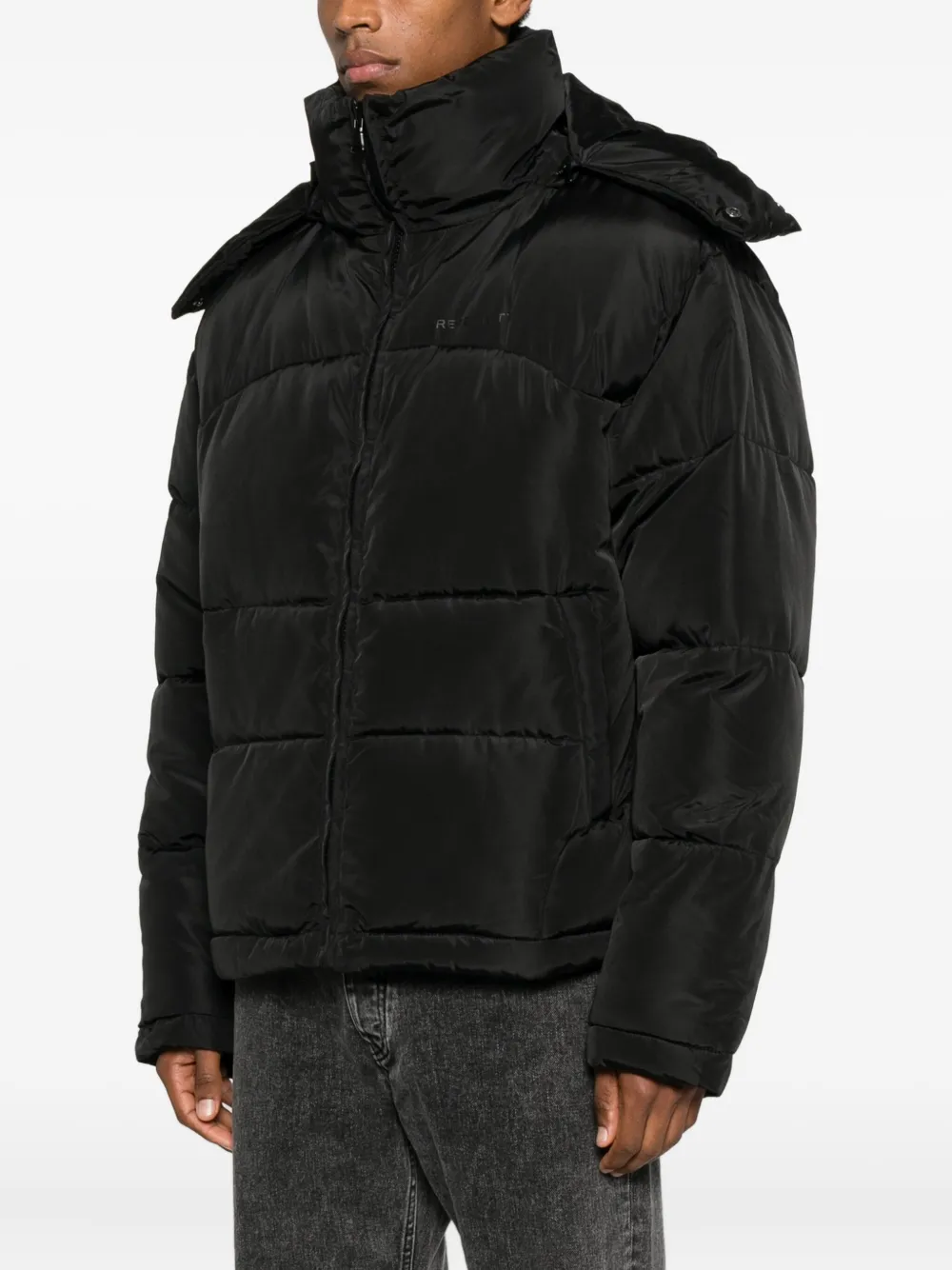 Reternity Hooded Puffer Jacket In Black