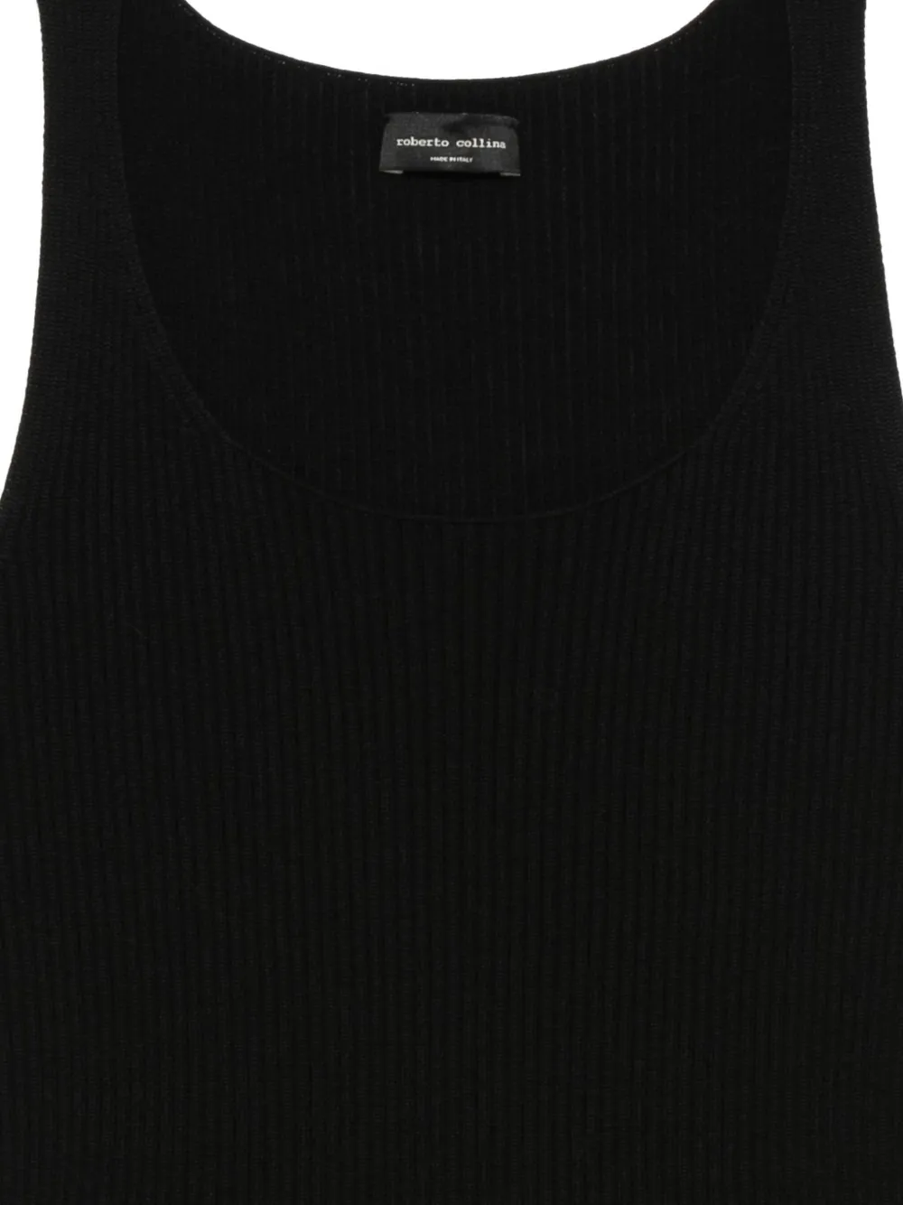 Roberto Collina Geribbelde top Zwart