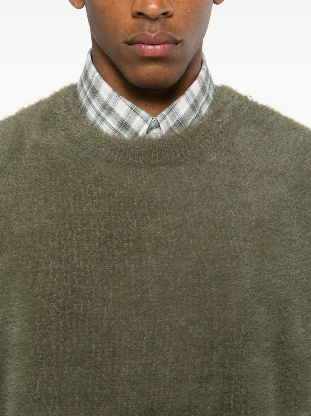 Reternity Crewneck Logo-plaque Sweater In Brown