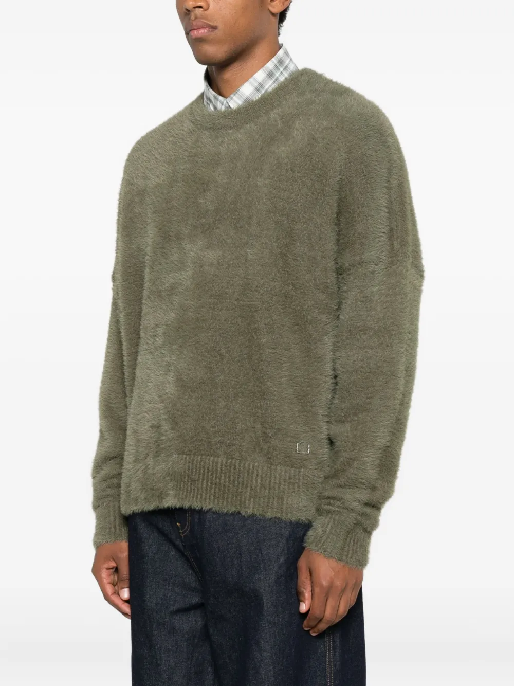 Reternity Crewneck Logo-plaque Sweater In Brown