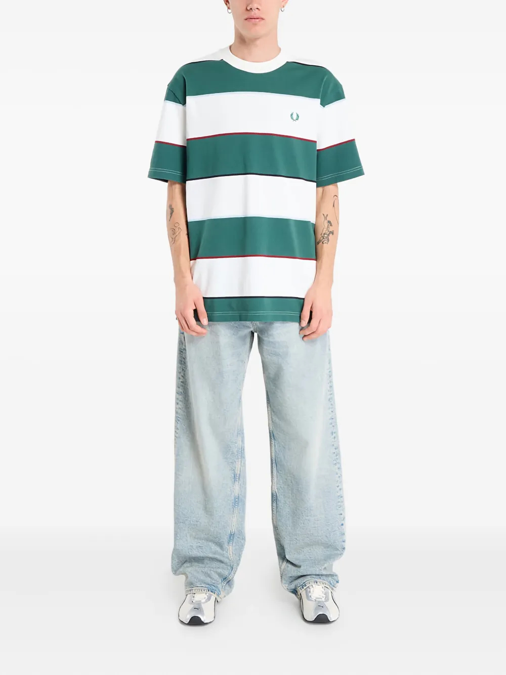 Fred Perry Gestreept T-shirt - Wit