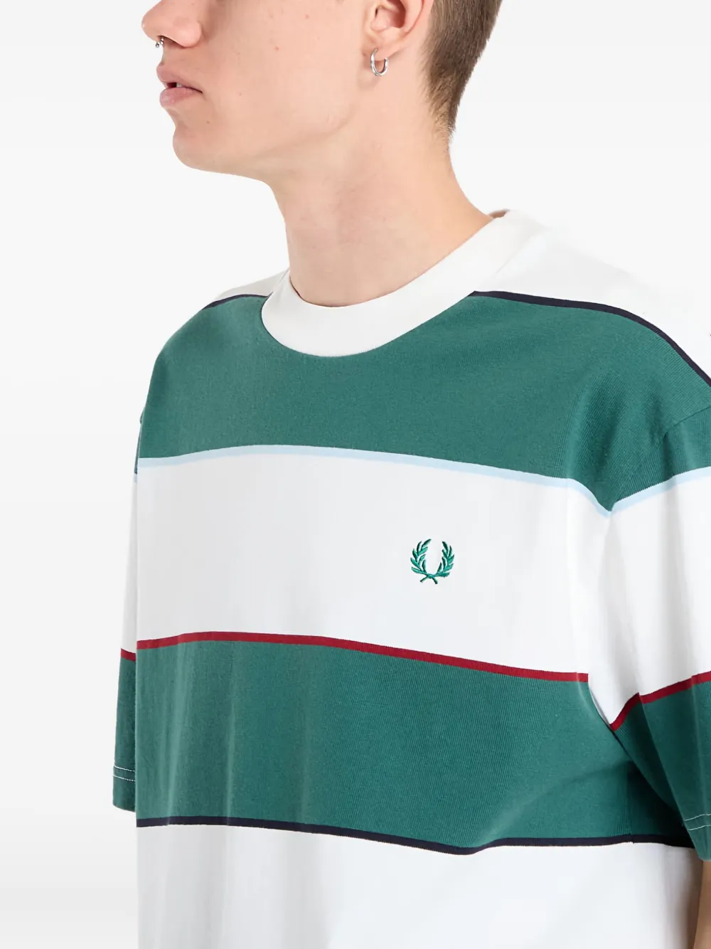Fred Perry Gestreept T-shirt Wit