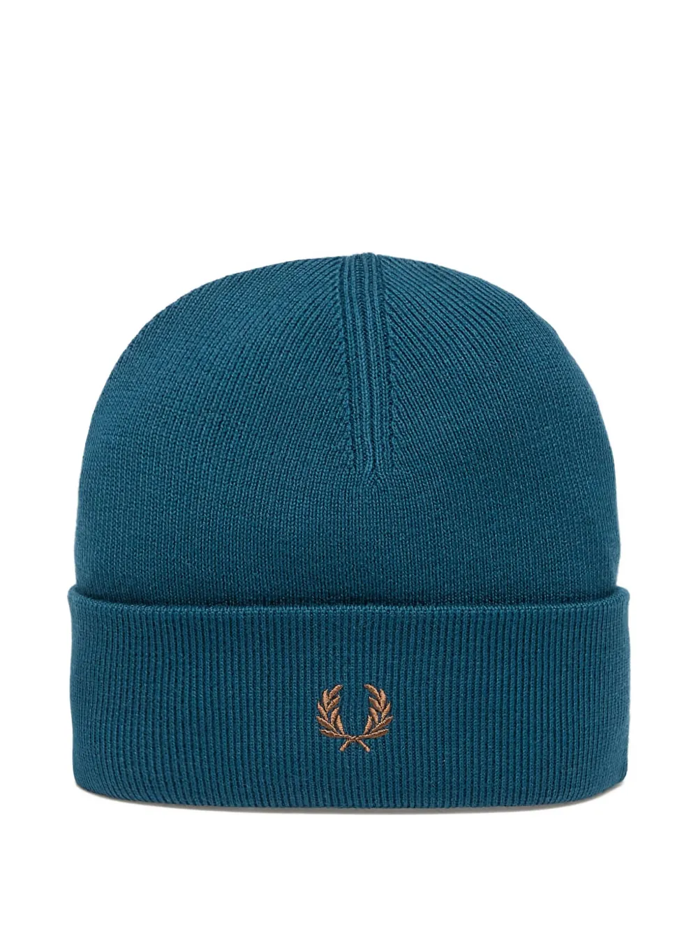 Fred Perry Classic Embroidered Beanie In Blue