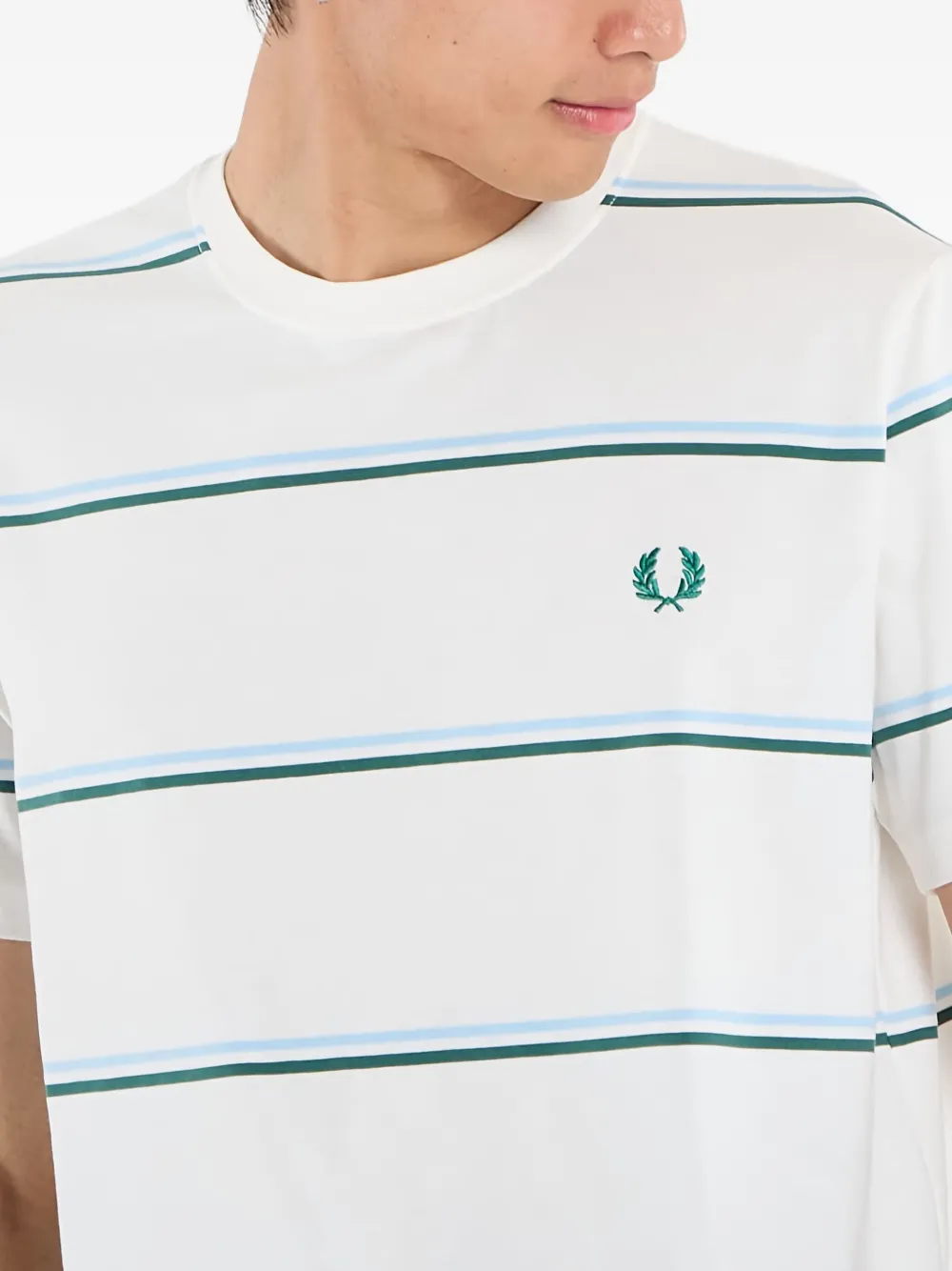Fred Perry Gestreept katoenen T-shirt Wit