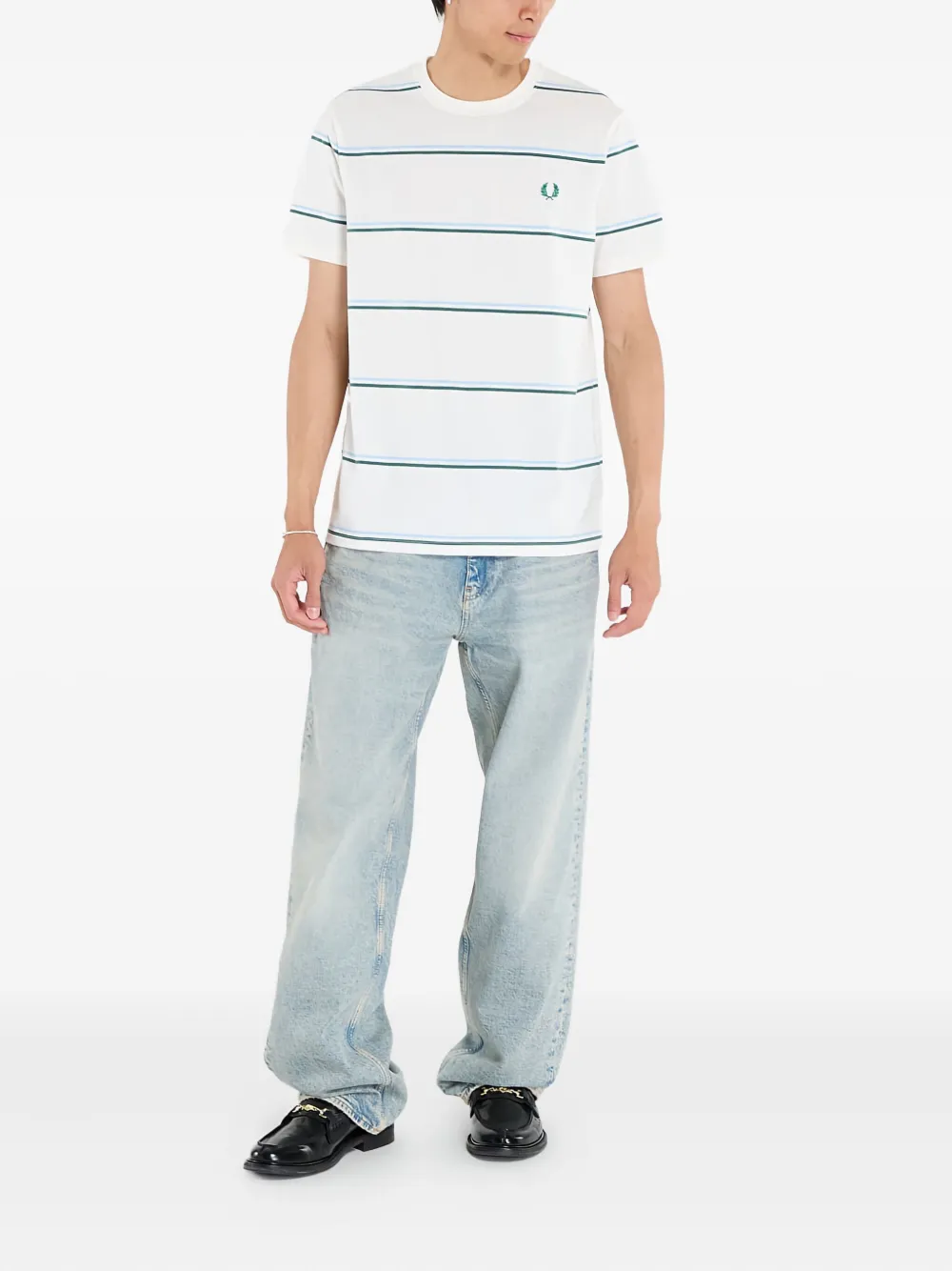 Fred Perry fine-stripe cotton T-Shirt | T-Shirts | Image 2
