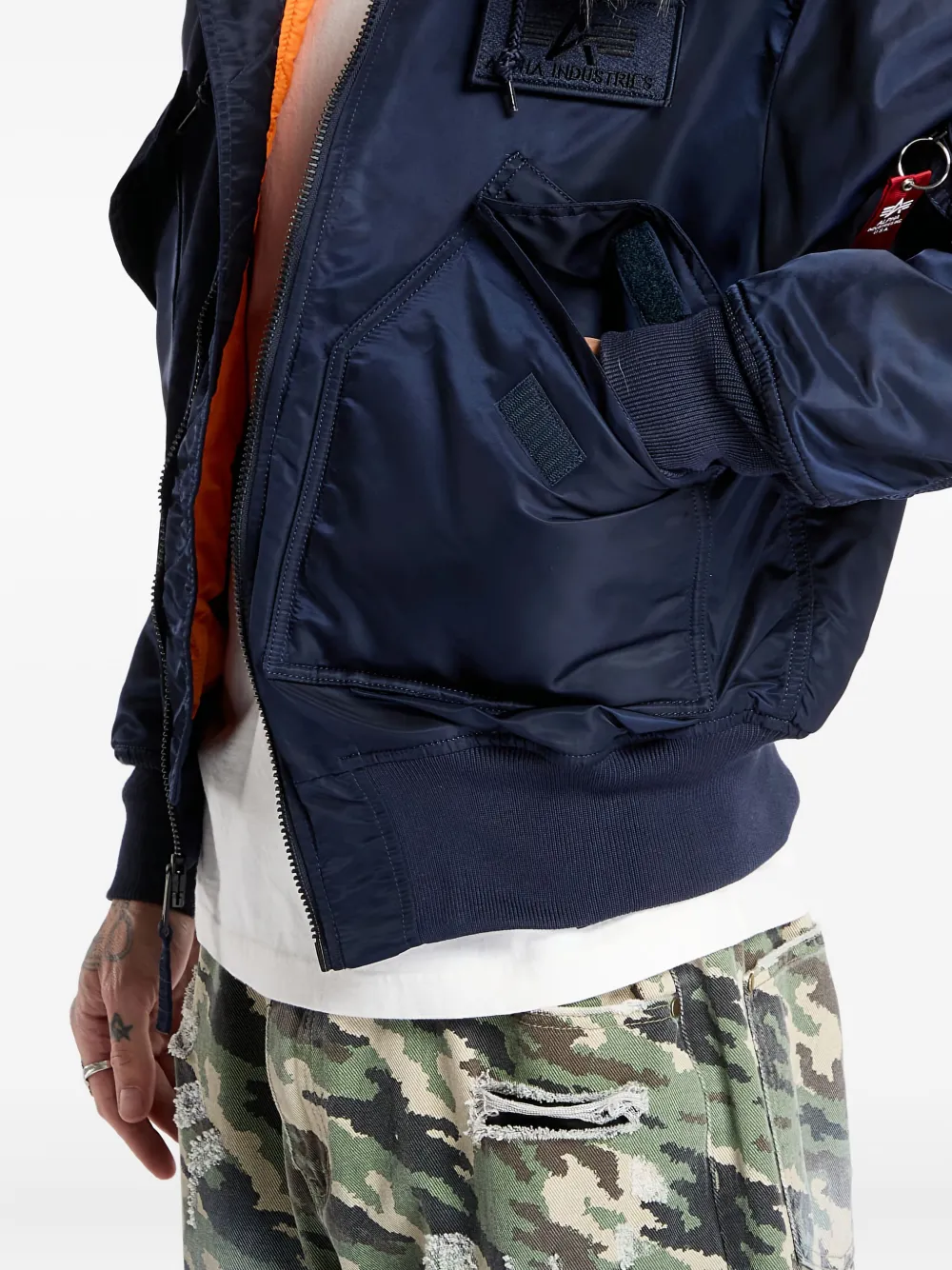 Alpha Industries Jack van imitatiebont met capuchon Blauw