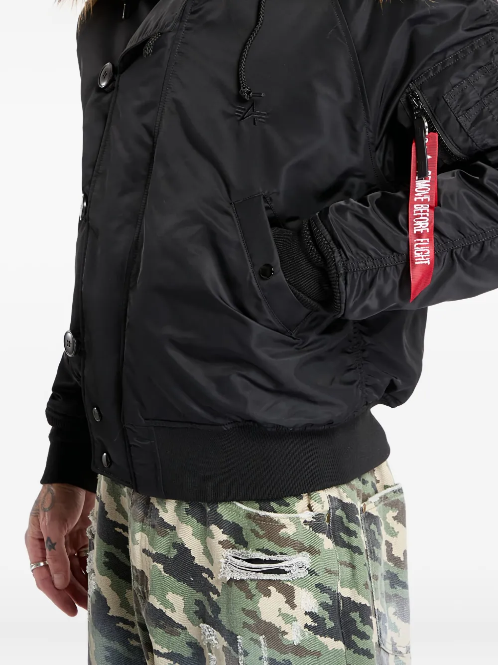 Alpha Industries Jack met ritssluiting Zwart