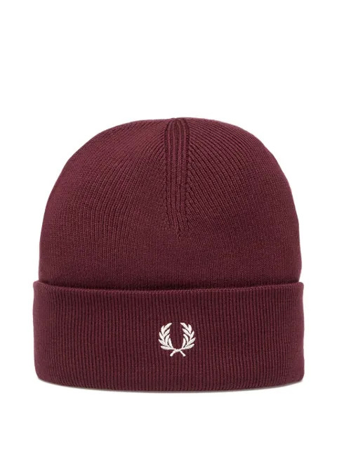 Fred Perry embroidered logo beanie hat