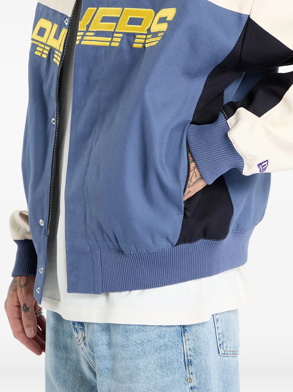 New Era Nba Motorsport Los Angeles Lakers Jacket In Blue