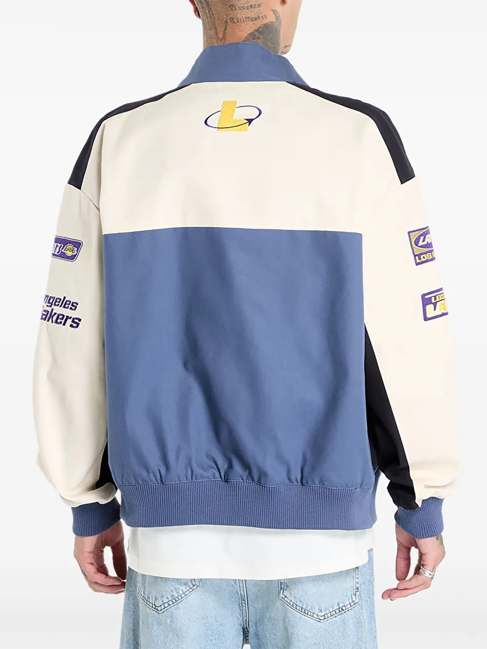 New Era Nba Motorsport Los Angeles Lakers Jacket In Blue