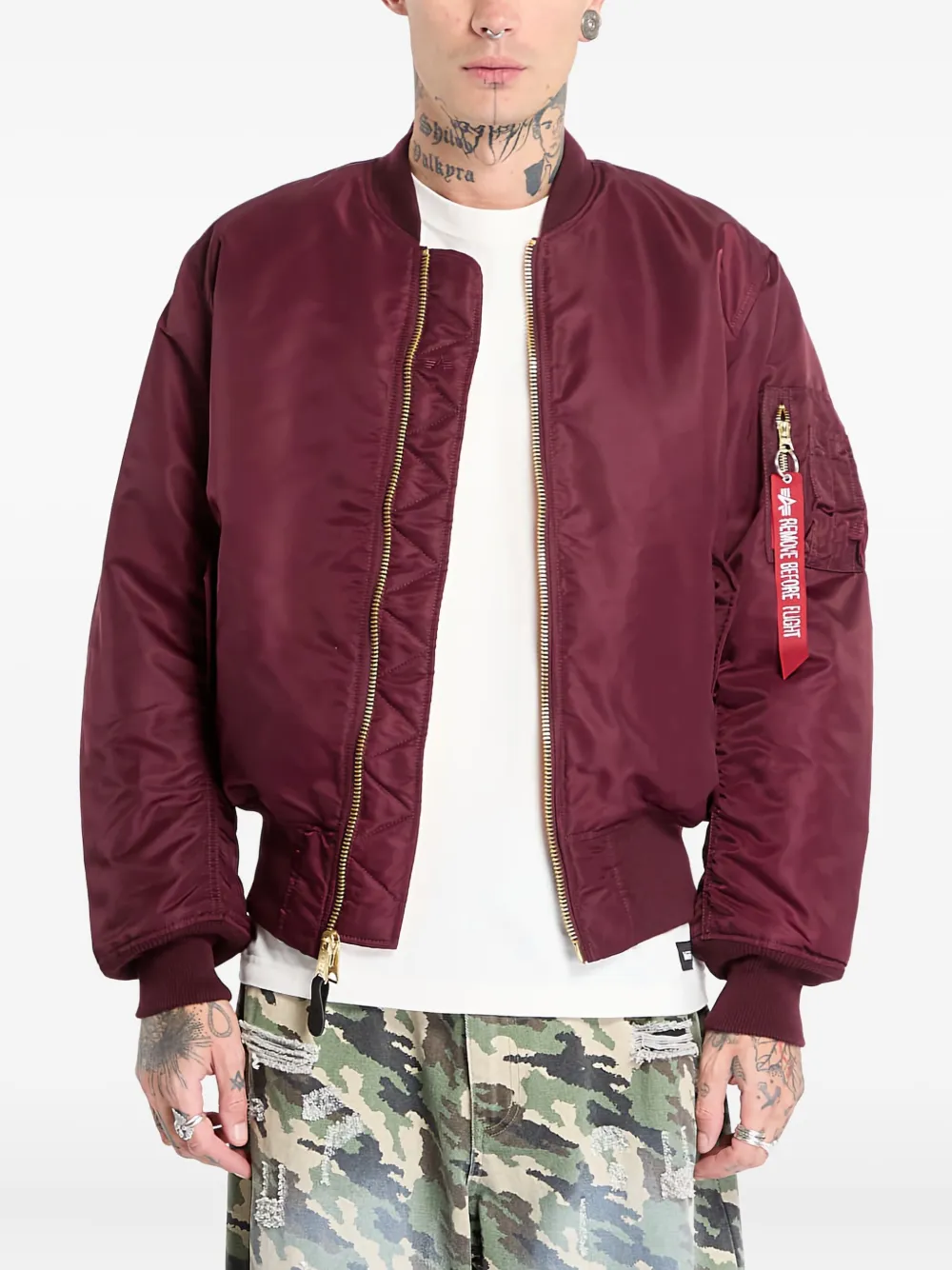 Alpha Industries Reversible Heritage Jacket In Burgundy