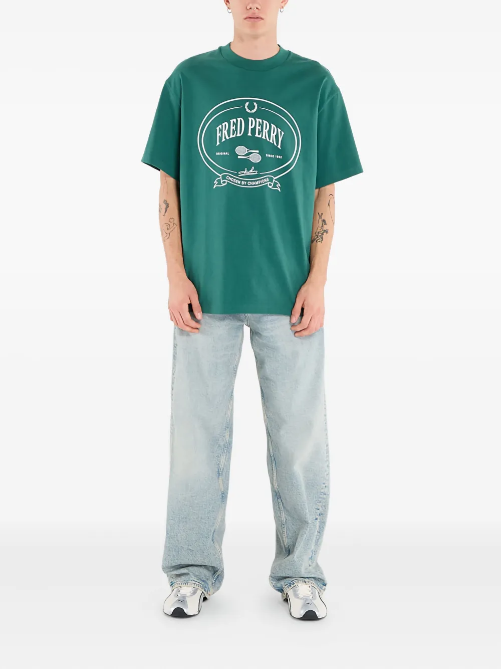Fred Perry Chosen By Champions T-shirt met grafische print - Groen