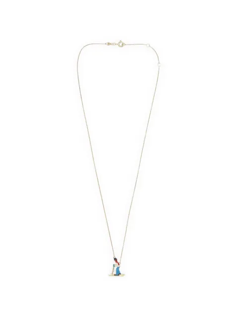 Aliita Ski enamel-pendant chain necklace
