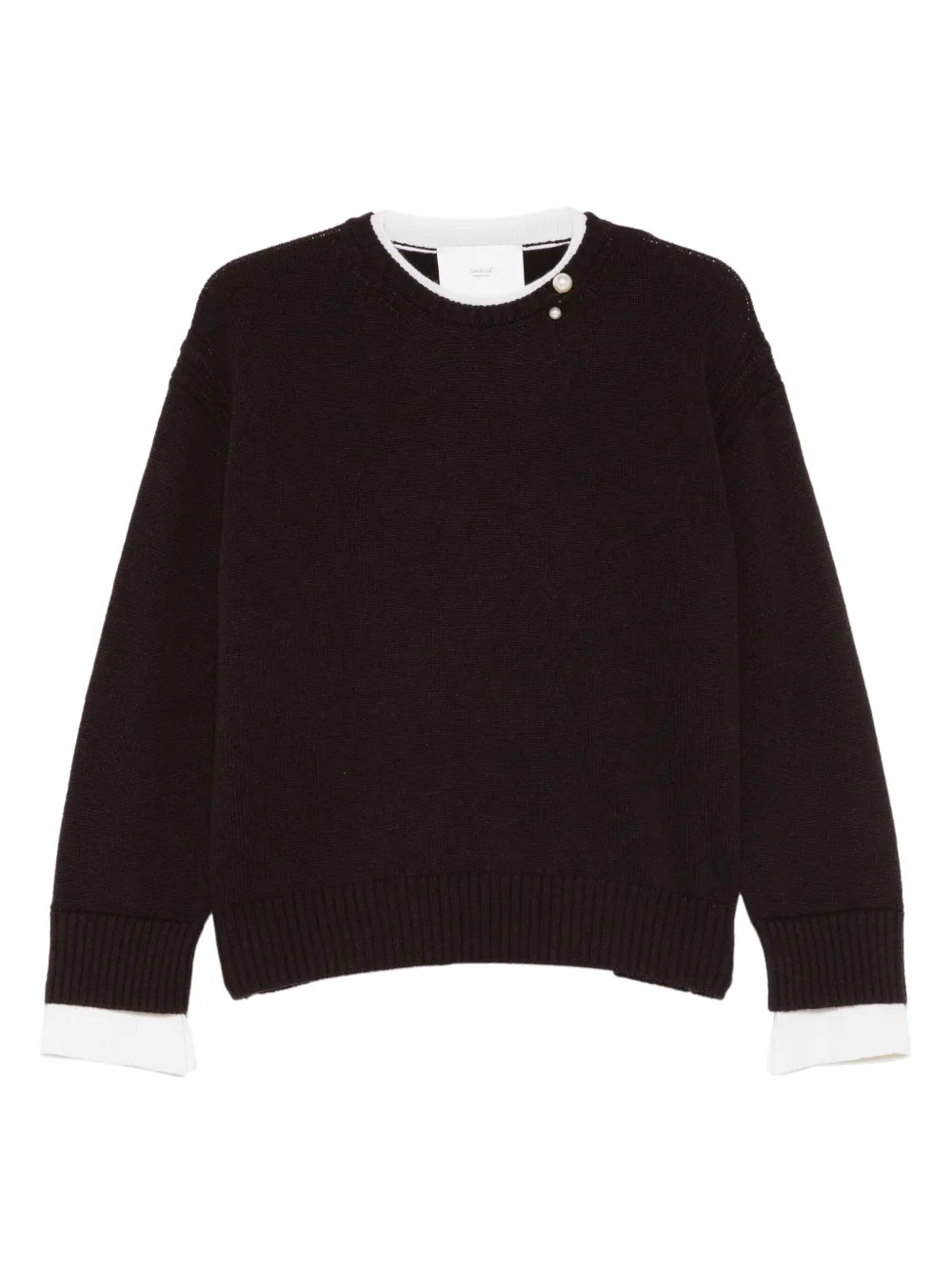 Vanisè pearl-embellishment sweater - Marrone