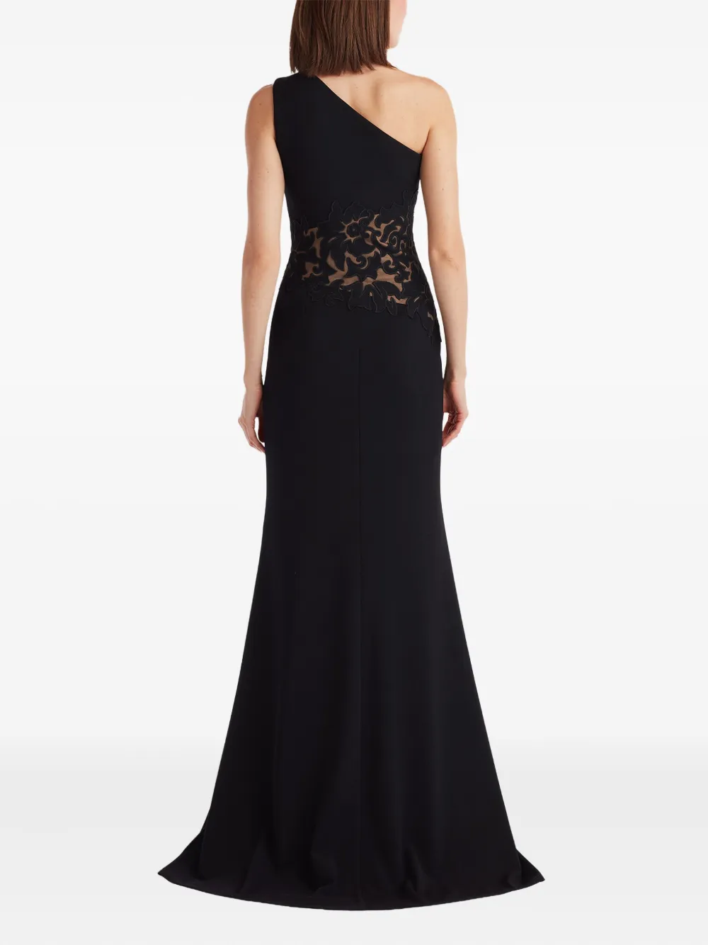 Tadashi Shoji One-shoulder Floral-detail Maxi Dress In Black