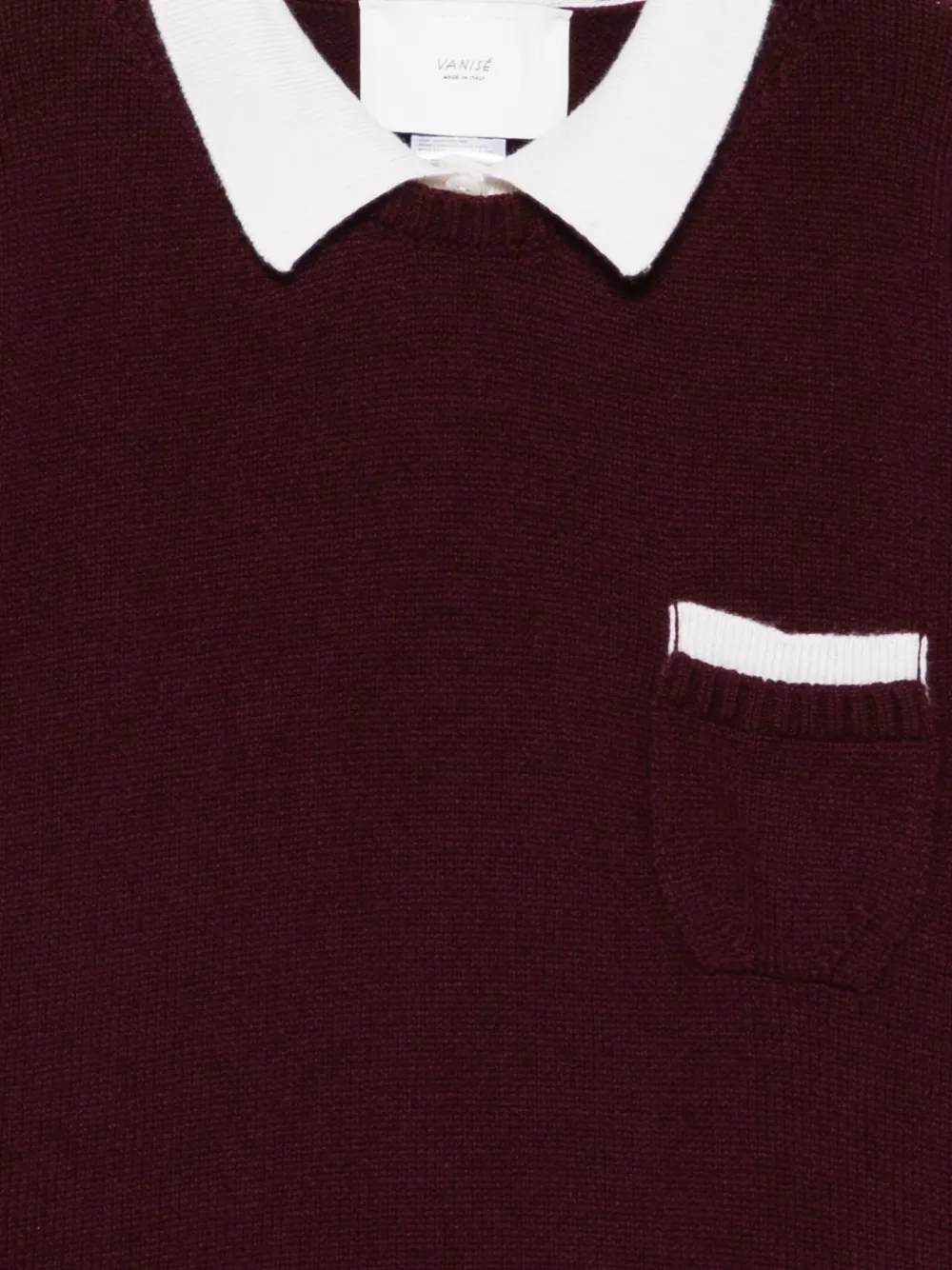  Vanisè Polo-collar Sweater - Red 