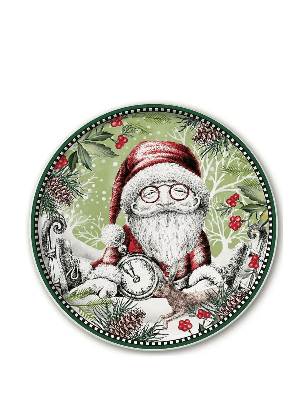 EGAN santa claus christmas plate(31cm) | Green | Image 1