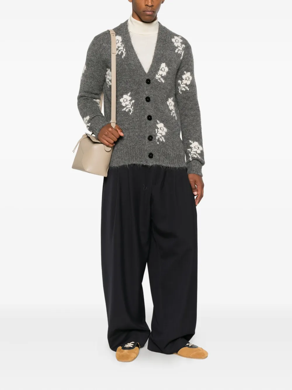 Jil Sander floral-intarsia V-neck cardigan | Cardigans | Image 2