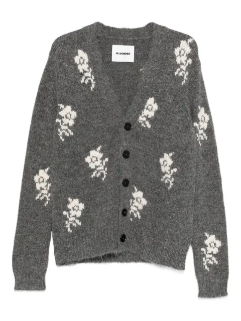 Jil Sander Cardigan mit Blumen-Intarsie