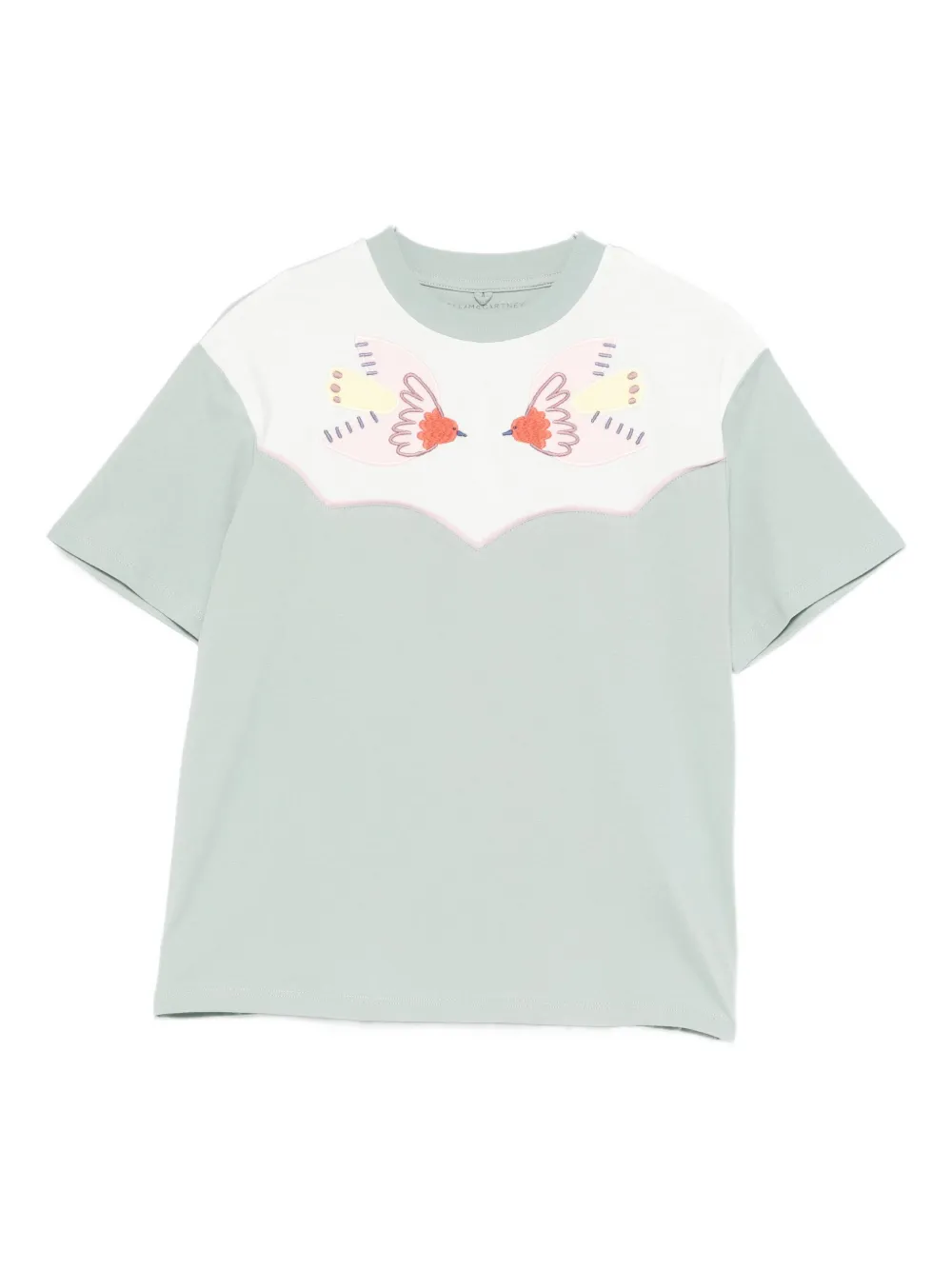 Stella Mccartney Bird-appliqué T-shirt In Green