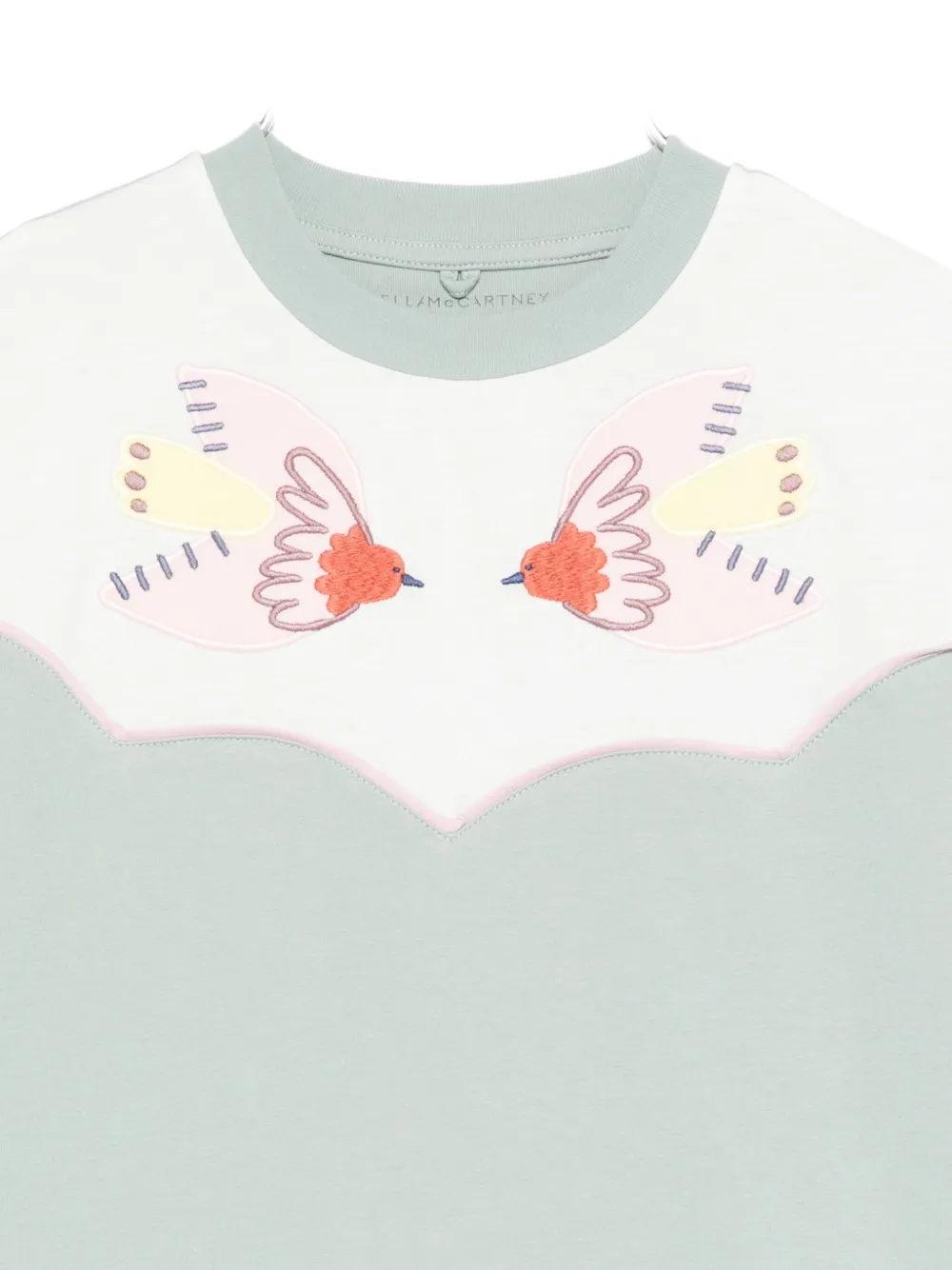 Stella Mccartney Bird-appliqué T-shirt In Green