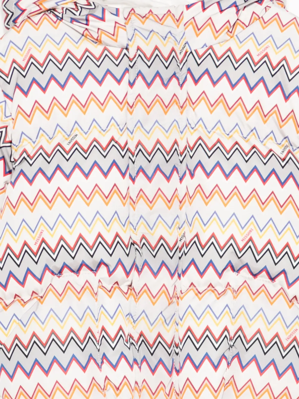 Missoni Kids Jack met capuchon en zigzag patroon Wit