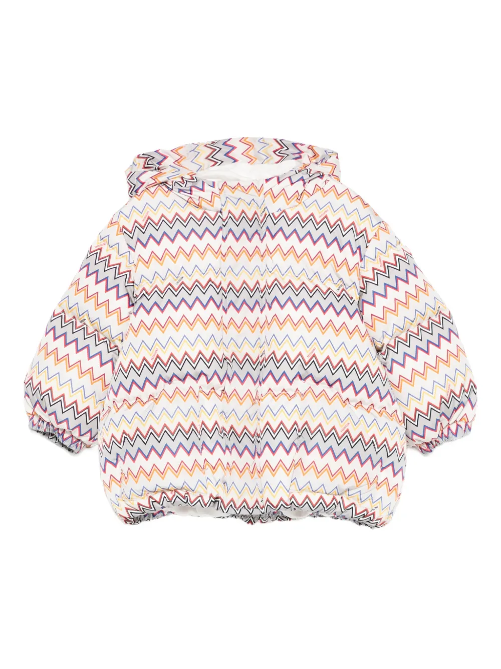 Missoni Kids zigzag hooded jacket - Bianco