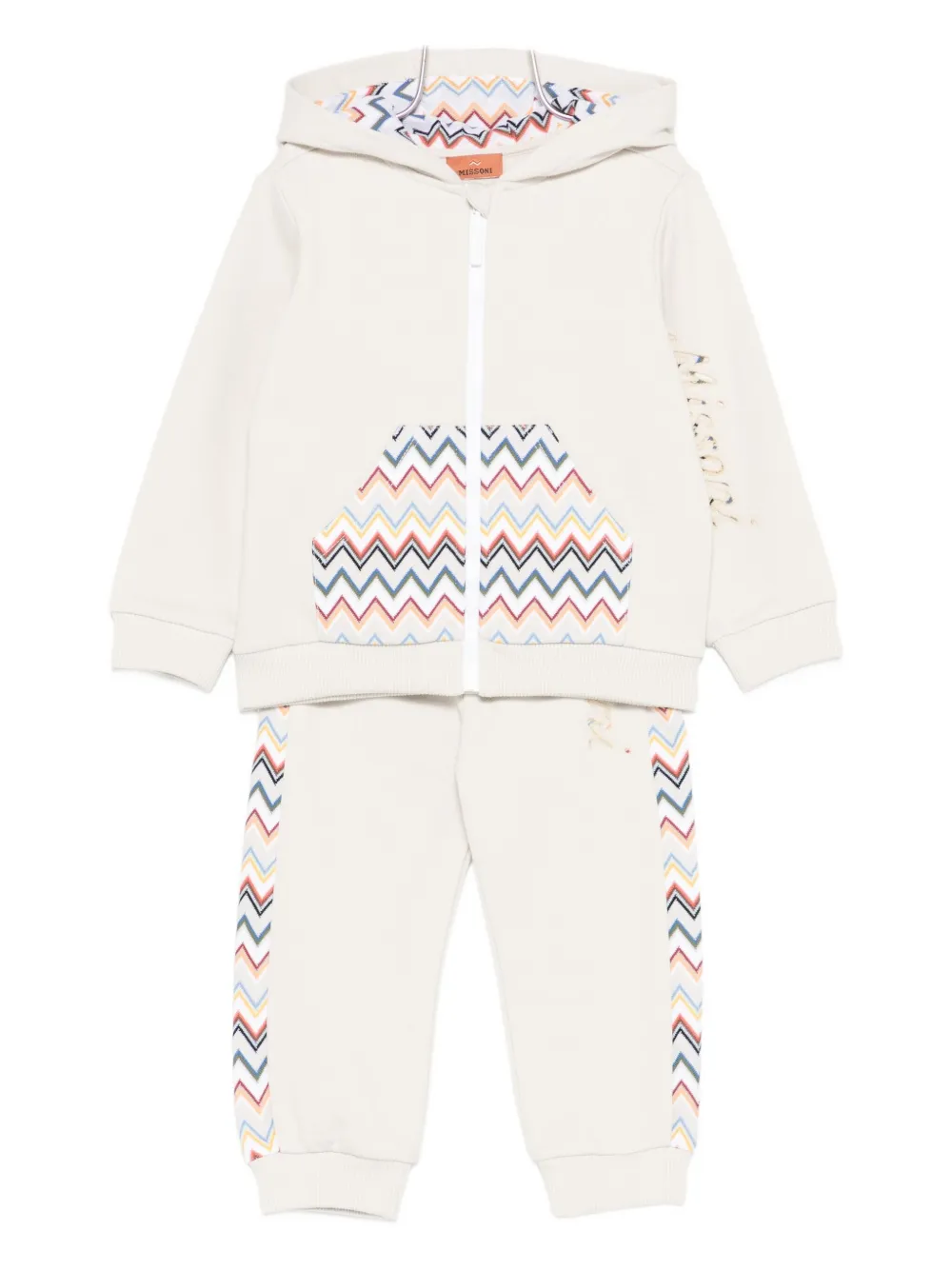 Missoni Chevron Hooded Tracksuit In Neutral