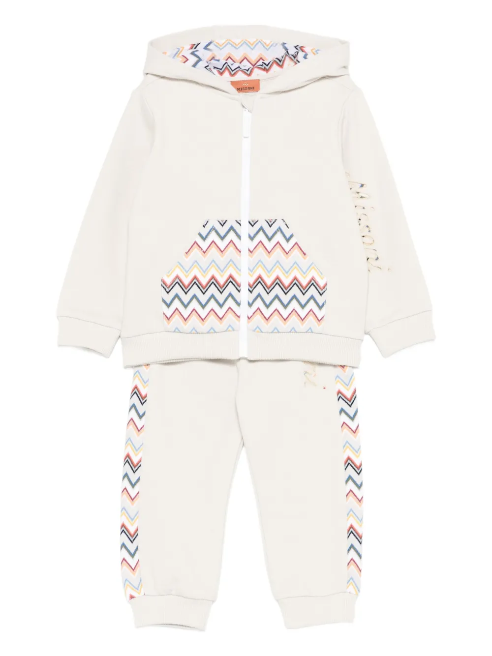 Missoni Kids chevron hooded tracksuit - Toni neutri