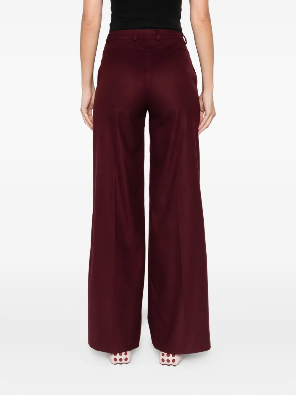 Rewind Belt-loops Pants In Burgundy