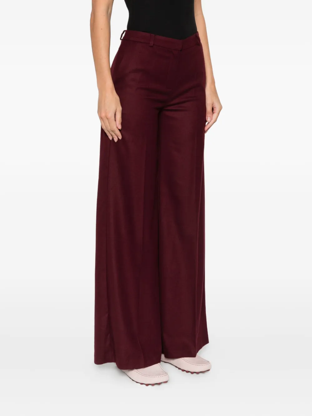 Rewind Belt-loops Pants In Burgundy